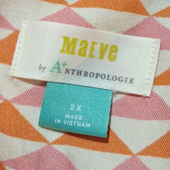 Maeve The Paz Mixed Print Button Down Shirt Women's 2X Safari Zebras Maximalist - Picture 3 of 8